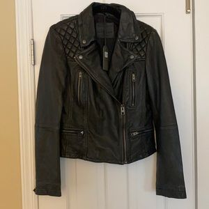 All Saints Cargo Leather Biker Jacket - NWT